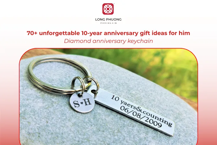 A diamond-accented keychain is a stylish, everyday reminder of your milestone