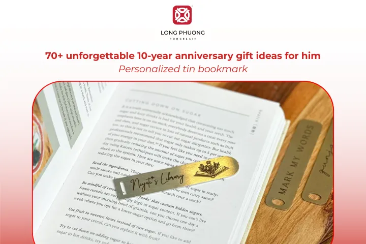 A tin bookmark engraved with initials or dates is a thoughtful gift for daily use