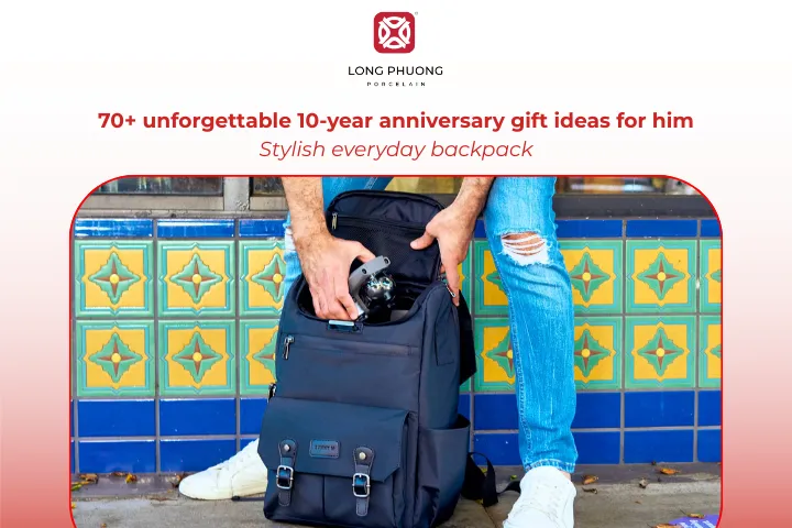 A sleek backpack blends function with style for his busy life