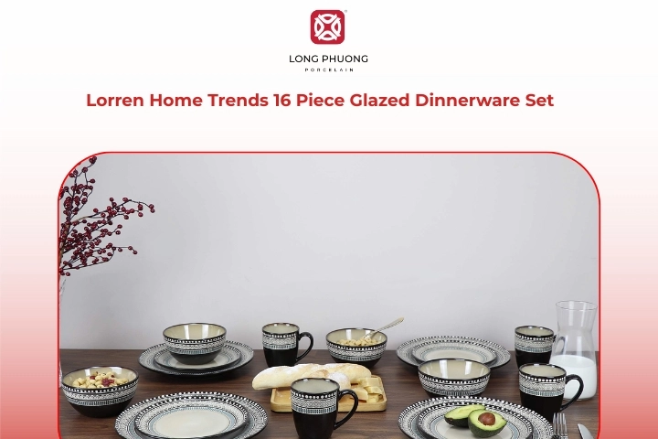 Glossy glazed dinner set featuring rich tones and sturdy build