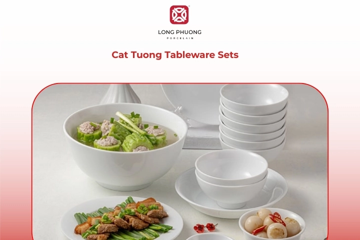 Classic porcelain tableware featuring subtle and timeless styling