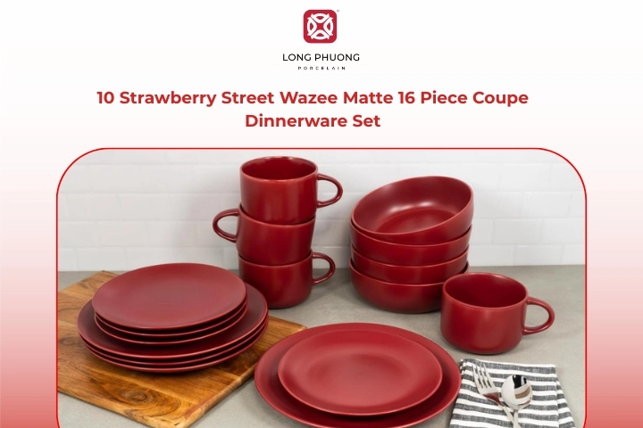 Matte-style coupe dinnerware known for its clean, contemporary look