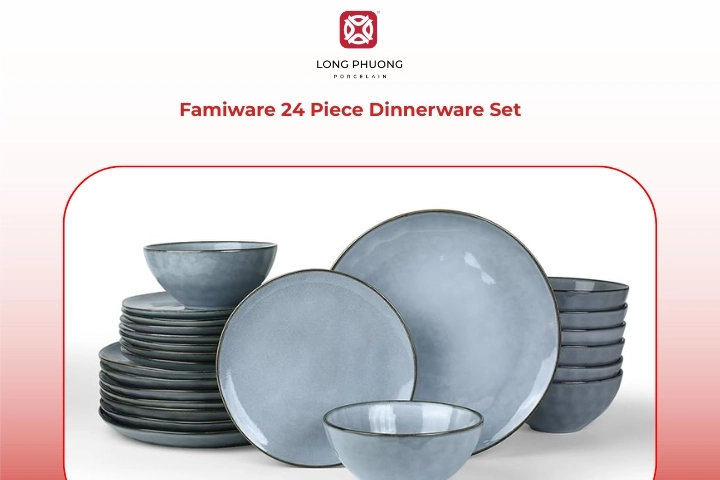 Modern textured 24-piece set from Famiware