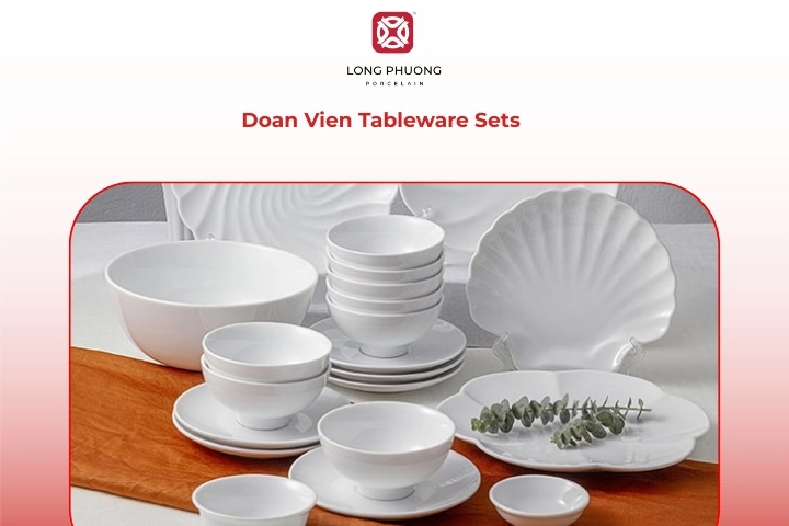 Refined Doan Vien dinnerware set with subtle decorative details