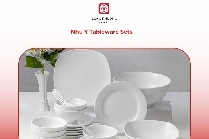 Warm-toned Nhu Y dinnerware set designed for everyday use