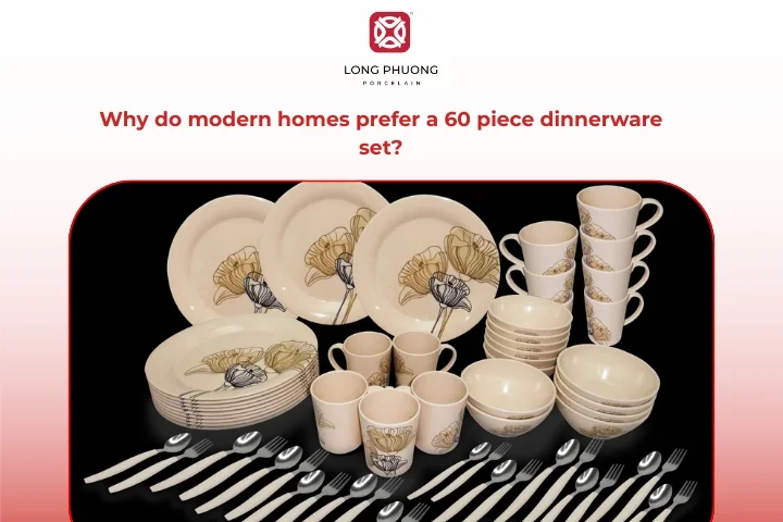 Contemporary home dining space using a full matching dinnerware set for family meals