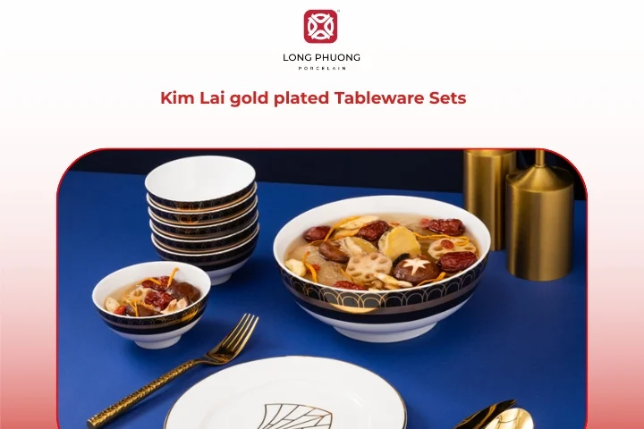 Luxury porcelain tableware with detailed gold accents for formal table settings