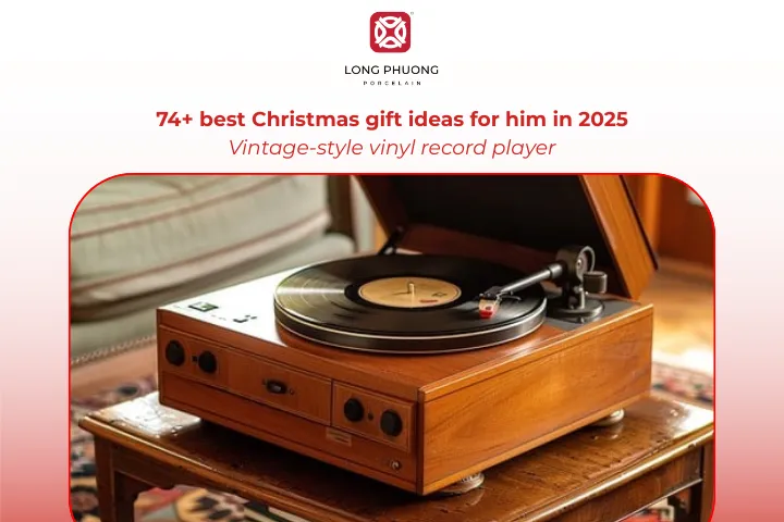 A vintage-style vinyl record player is a stylish gift that combines music and memories