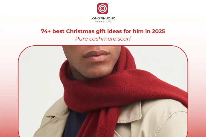 A pure cashmere scarf is one of the timeless Christmas gifts for him that he can enjoy season after season