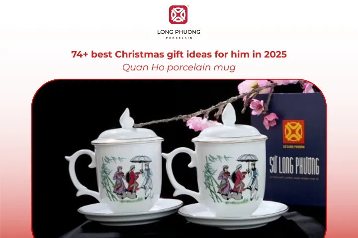 The Quan Ho porcelain mug is a small but meaningful gift that shows thoughtfulness and a sense of tradition