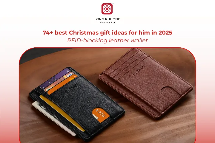 A leather wallet with RFID protection is a thoughtful Christmas gift for him that combines practicality and elegance