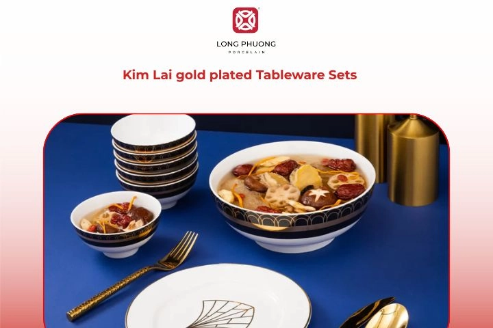 Kim Lai gold-plated porcelain tableware collection