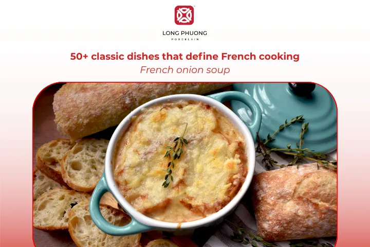 French onion soup is a comforting soup with caramelized onions and melted cheese