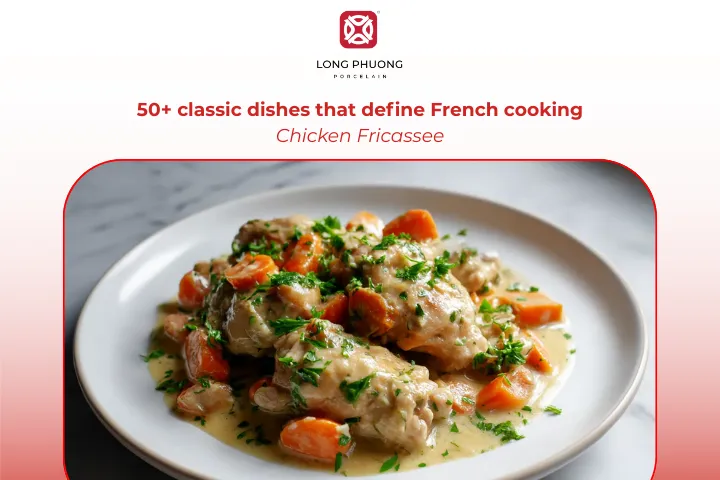 Chicken Fricassee is a creamy chicken stew highlighting gentle flavors and French technique