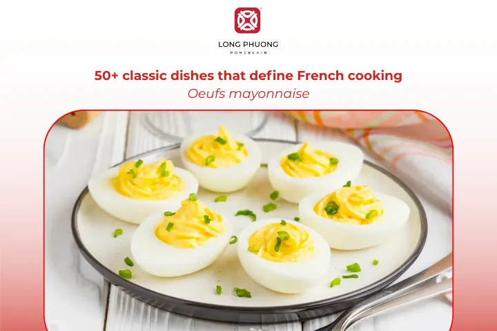 Oeufs mayonnaise is a simple starter of eggs topped with rich homemade mayonnaise