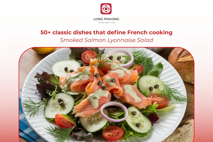 Smoked Salmon Lyonnaise Salad is a balanced salad combining greens, salmon, and bacon