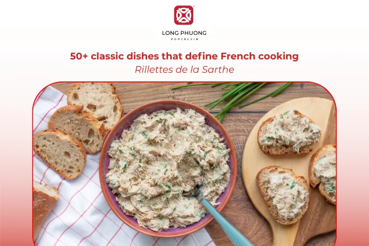 Rillettes de la Sarthe is a rustic pork spread enjoyed on crusty bread