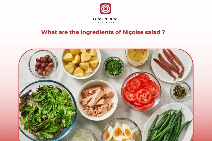 Fresh ingredients commonly used to prepare a classic nicoise salad