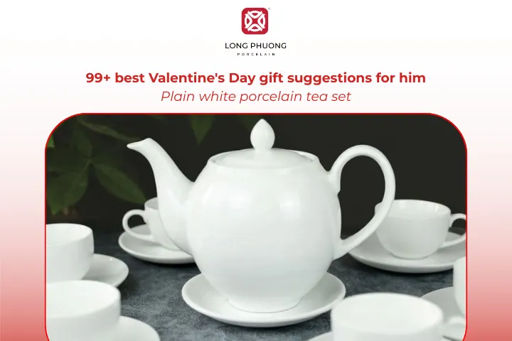 Plain white tea sets bring elegance to his daily routines