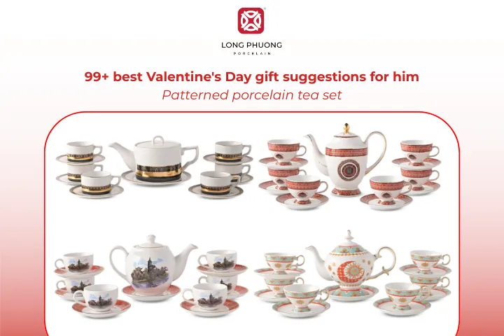 Patterned tea sets combine elegance with practical use