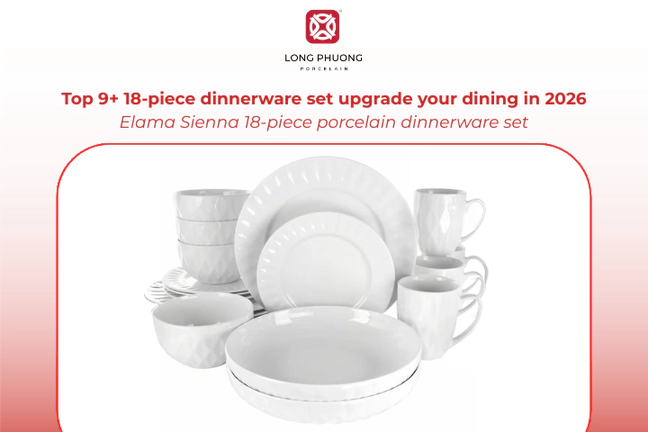 The Elama Sienna dinnerware set is a minimalist white porcelain set made for simple, daily dining