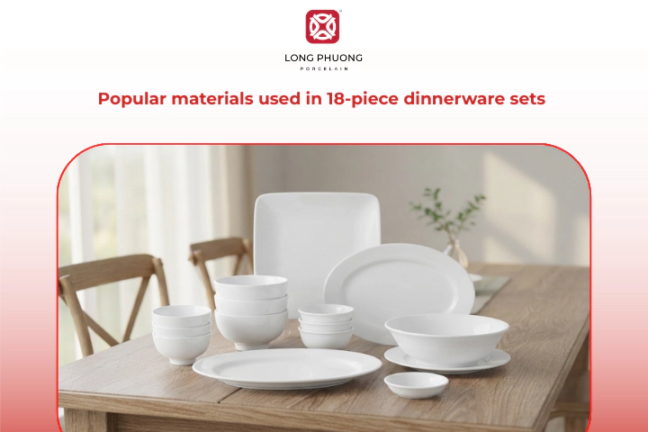 Common materials found in 18-piece dinnerware sets