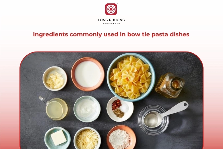 Common ingredients used to make different bow tie pasta dishes at home