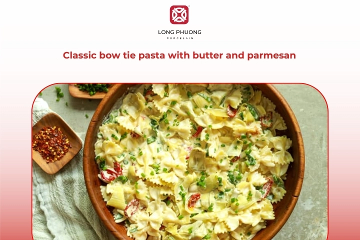 Classic bowtie pasta with butter and parmesan cheese recipe
