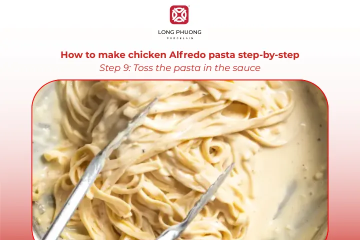 Toss pasta in sauce, top with chicken, and serve hot