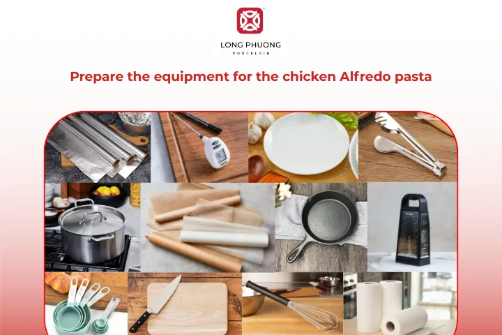 The equipment you’ll need for the chicken Alfredo pasta recipe