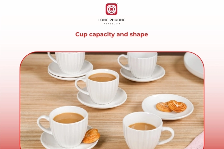 Different coffee cup shapes and capacities