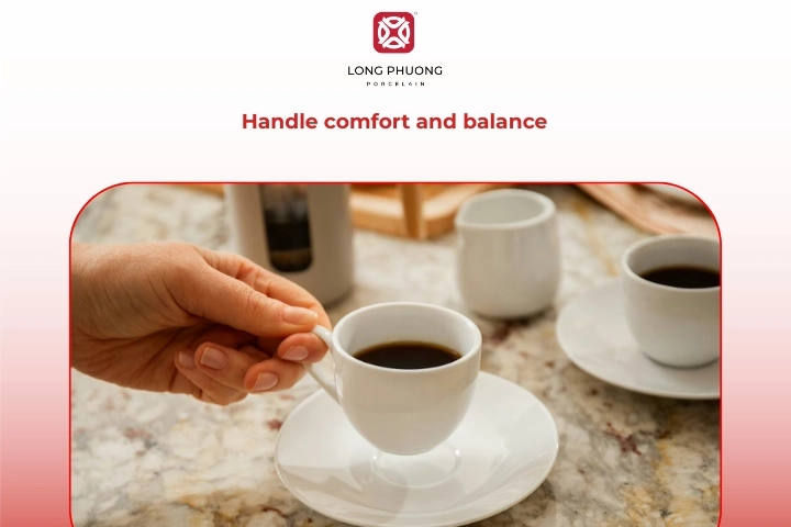 Porcelain coffee cup handle design