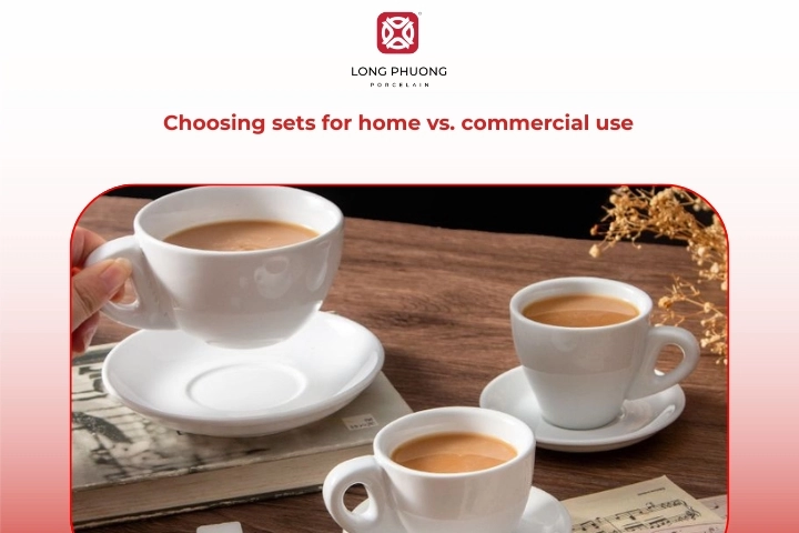 Coffee cup with saucer sets used in homes, cafés, hotels, and restaurants