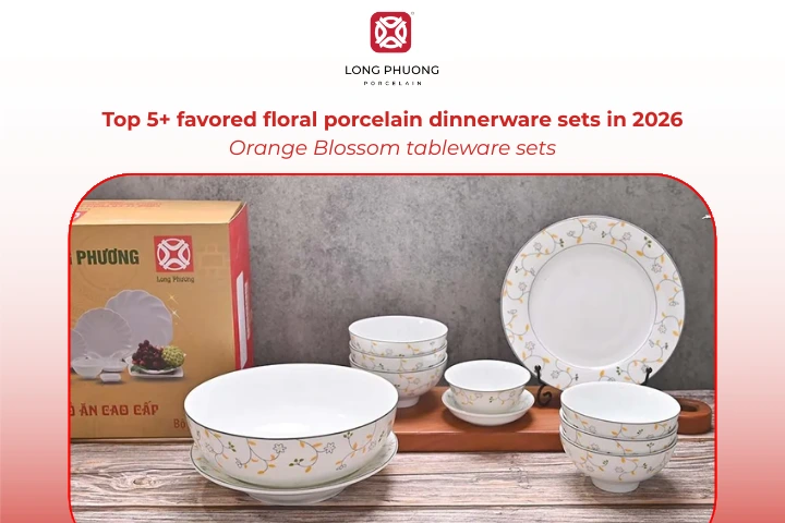 The Orange Blossom tableware set brings a light, cheerful mood to everyday dining
