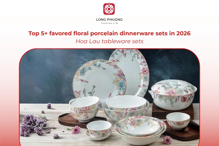 The Hoa Lau tableware set creates a relaxed, natural, and artistic table setting