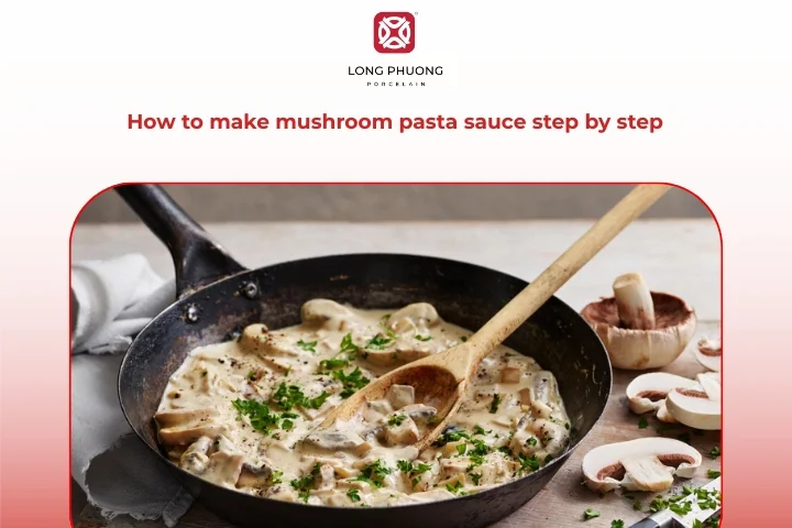 Creamy mushroom pasta sauce made with fresh mushrooms and a rich cream base