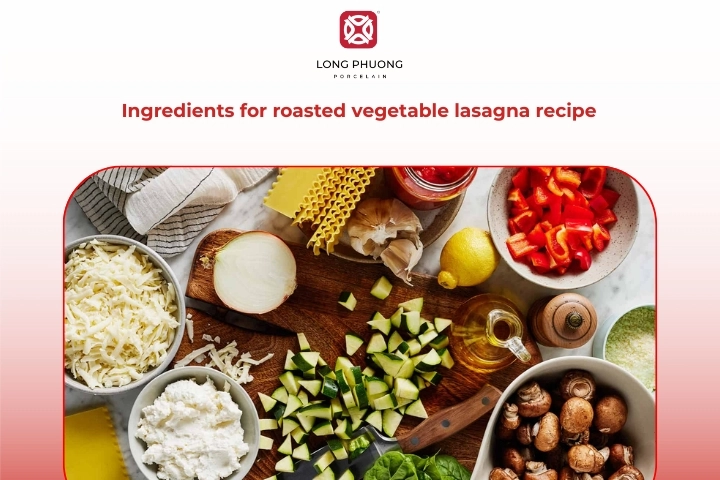 Ingredients needed for roasted vegetable lasagna