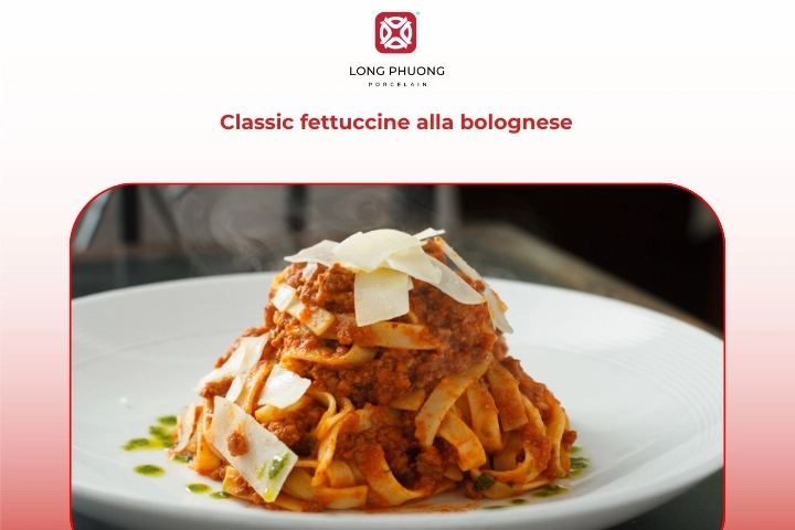 Classic Italian fettuccine alla bolognese