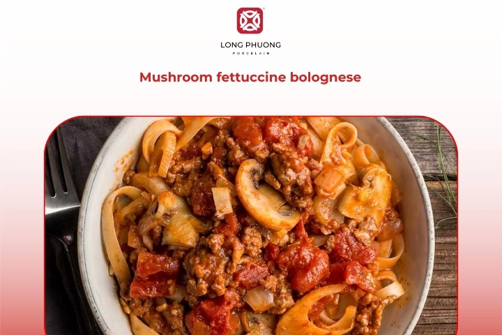 Mushroom fettuccine bolognese lighter option