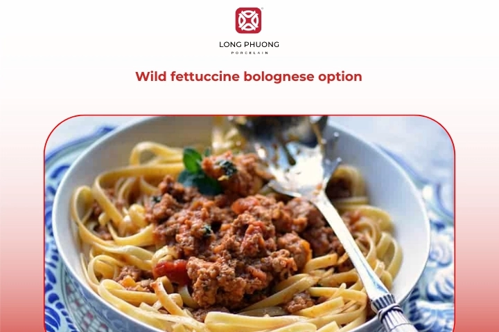 Wild style fettuccine bolognese rustic dish