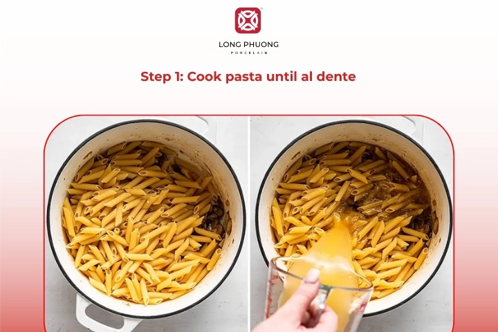 Boiling Pasta In Salted Water Until Perfectly Al Dente