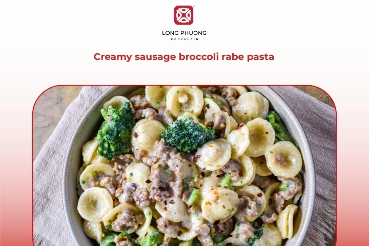 Creamy sausage broccoli rabe pasta with rich silky sauce