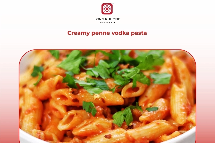 Classic creamy penne vodka pasta dish