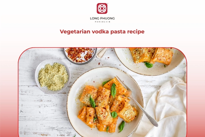 Meat-free vodka pasta with vegetables
