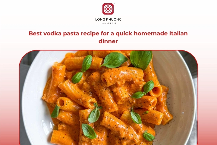 Creamy vodka pasta served as a quick homemade Italian dinner