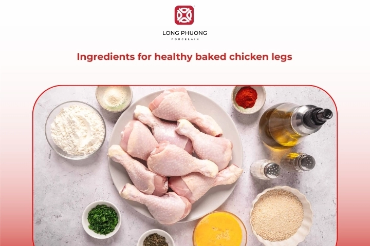 Ingredients for healthy baked chicken legs simple and fresh