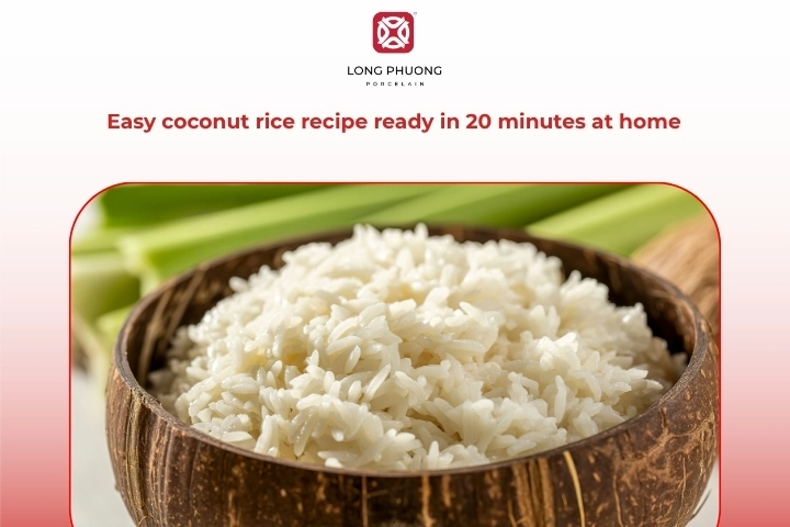 Easy coconut rice recipe ready in 20 minutes at home soft fluffy coconut rice