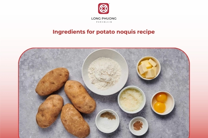 Ingredients for potato noquis recipe you can easy find
