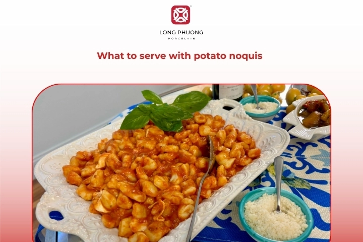 Italian potato gnocchi served with fresh side dishes