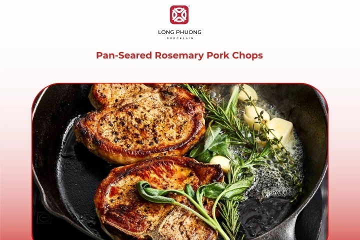 Pan seared rosemary pork chops crispy outside juicy inside pork chop rosemary recipe